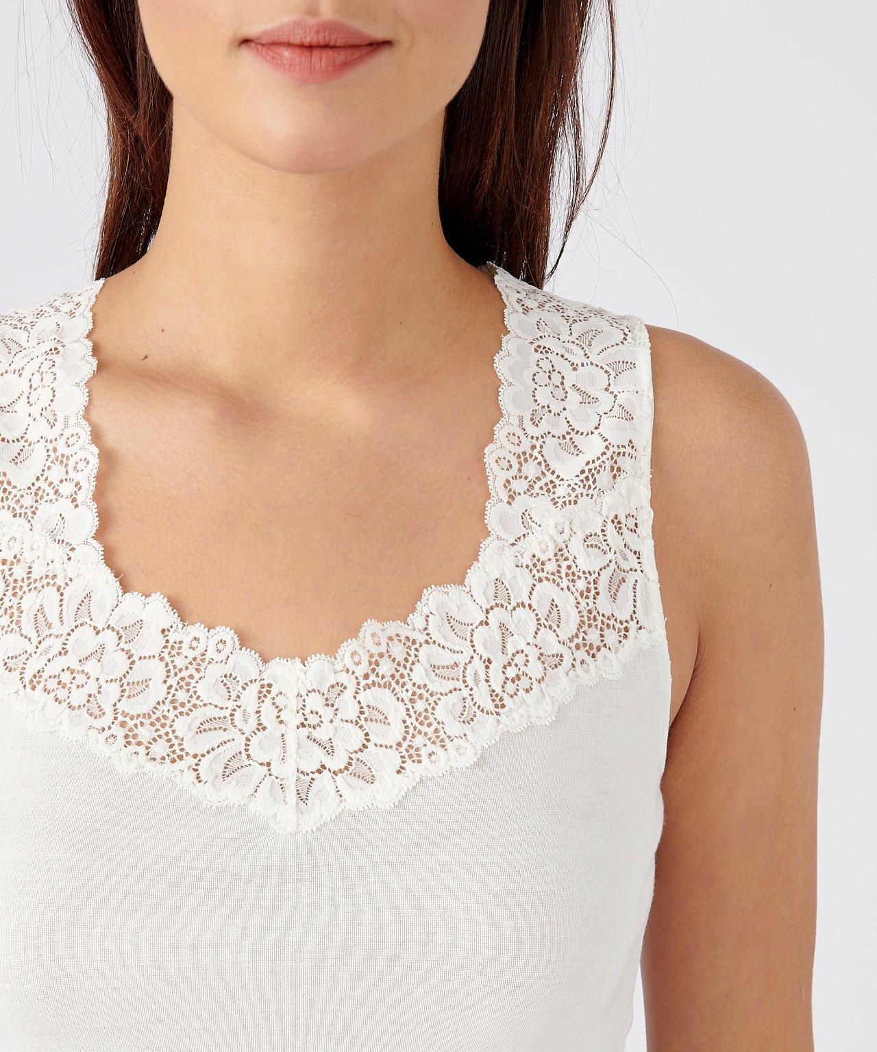 Damart Thermolactyl Débardeur Douceur Soyeuse Dentelle  