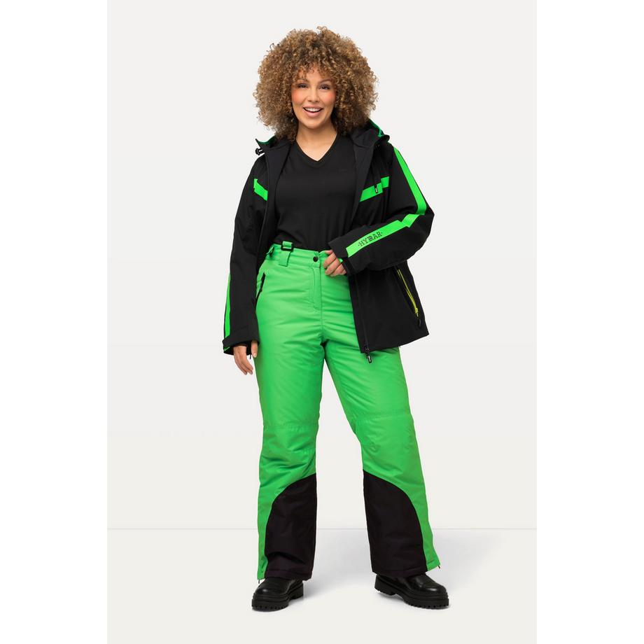 Ulla Popken Pantalon de ski étanche pare-neige poches zippées  