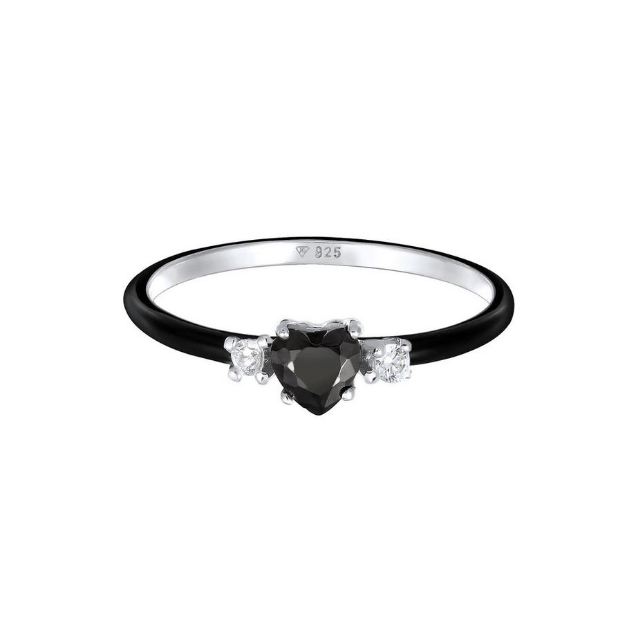 Elli  Bague Bague Cœur Zirconia 925 Sterling Silver 