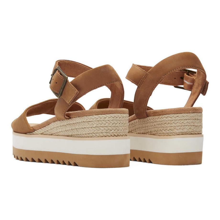 TOMS Diana Sandali con Zeppa in Pelle  