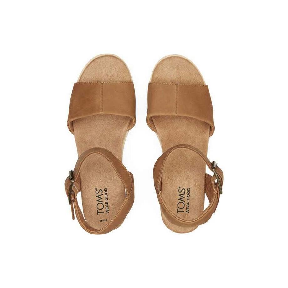 TOMS Diana Sandali con Zeppa in Pelle  