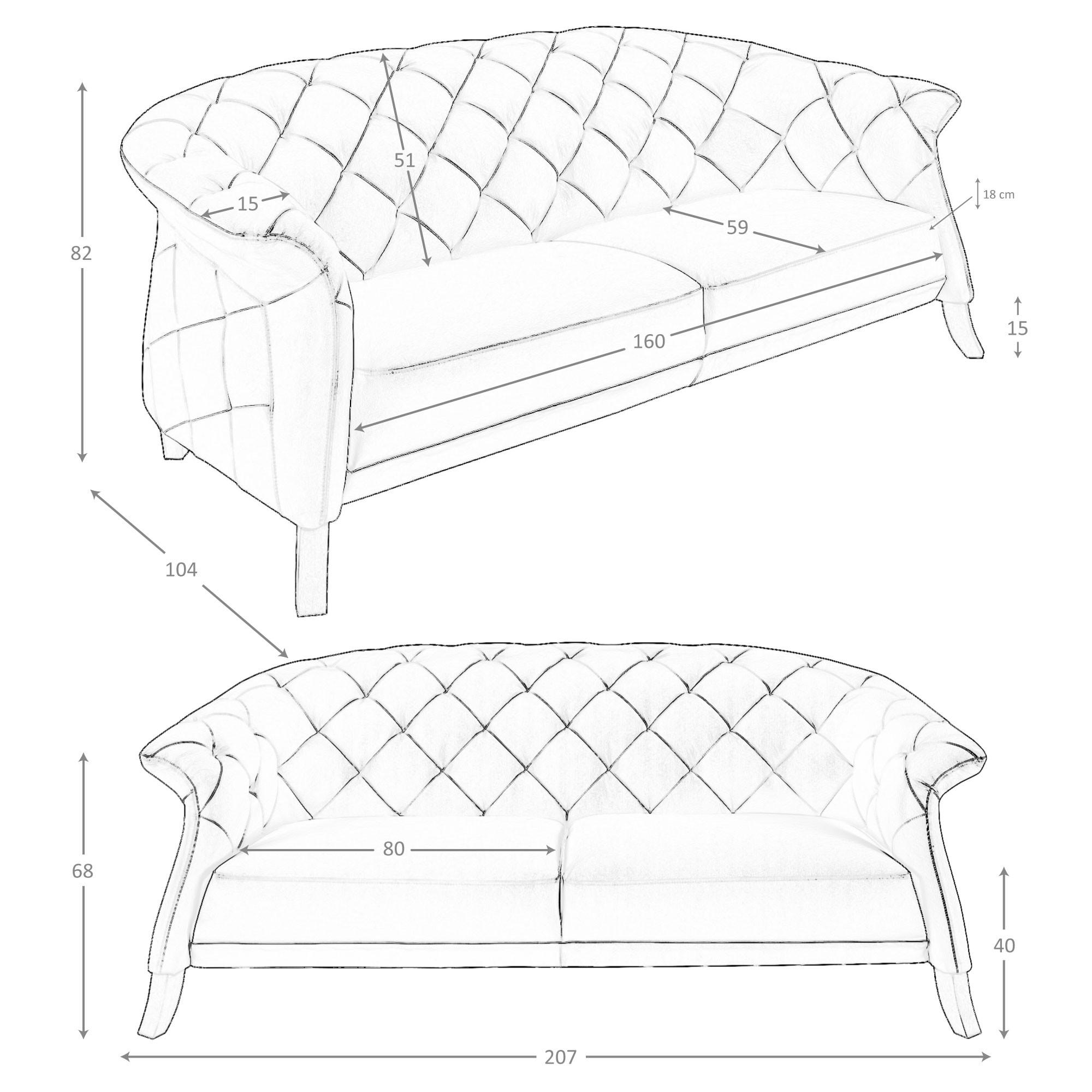 ANGEL CERDA Chester Sofa 2 Sitzer Leder  