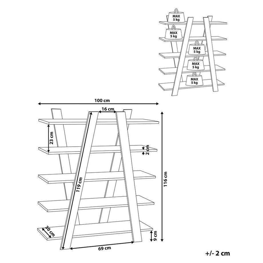 Beliani Mobile con 5 ripiani en Pannello di fibre (LDF) Moderno ESCALANTE  