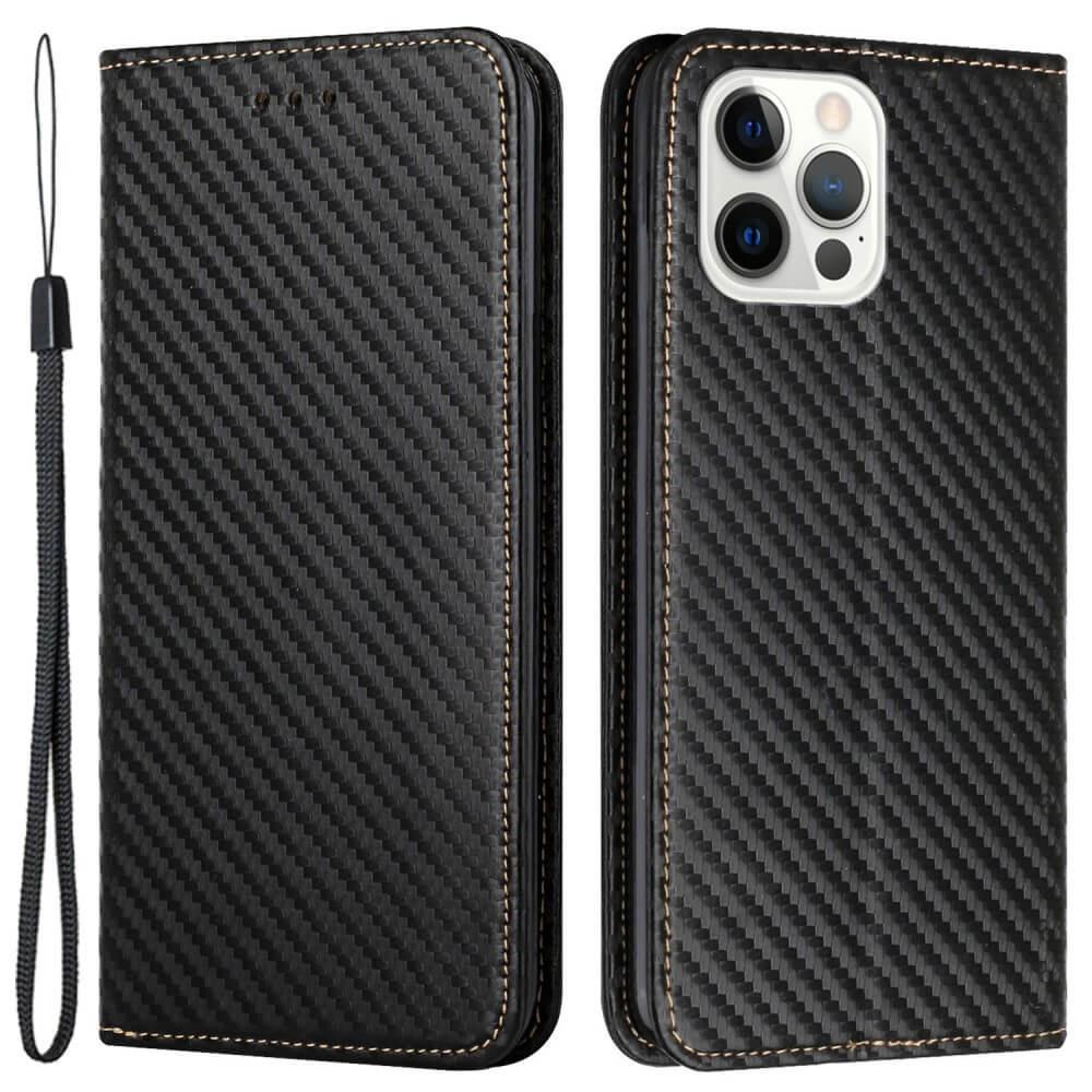 Cover-Discount  iPhone 15 Pro Max - Carbon Look Flip Case Hülle 