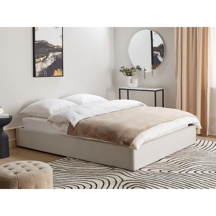 Beliani Letto con ottomano senza testata en Tessuto Scandinavo DINAN  