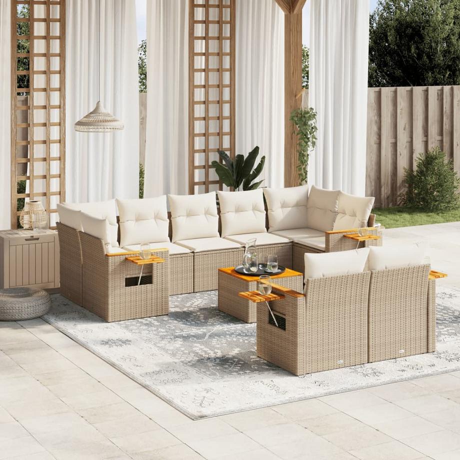 VidaXL Ensemble de canapés de jardin rotin synthétique  