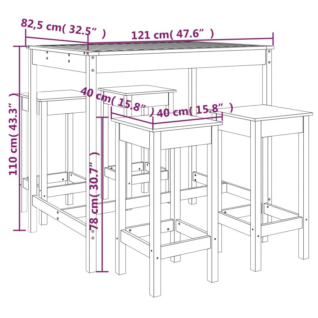 VidaXL Gartenbar set kiefernholz  