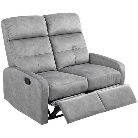Northio Fauteuil TV, fauteuil de relaxation avec fonction inclinable, canapé 2 places, fauteuil TV avec ressorts ensachés, fauteuil cinéma deux places avec repose-pieds pour salon, chambre à coucher, gris  