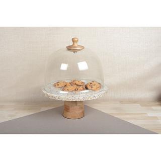 Aulica  PLAT A GATEAUX SUR PIED AVEC CLOCHE EN VERRE 