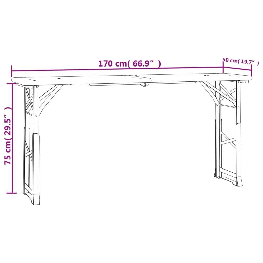 VidaXL Table à bière bois  