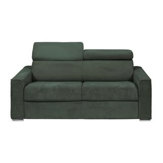 Vente-unique Schlafsofa mit Matratze 4-Sitzer - Liegefläche mit Lattenrost mit breiten Latten 160 cm - Matratze 18 cm - Cord - Grün - VIZIR  