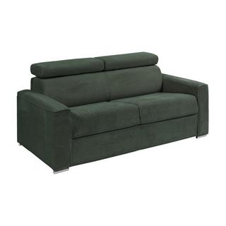 Vente-unique Schlafsofa mit Matratze 4-Sitzer - Liegefläche mit Lattenrost mit breiten Latten 160 cm - Matratze 18 cm - Cord - Grün - VIZIR  