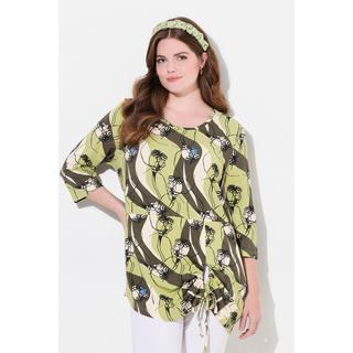 Ulla Popken  Longshirt, A-Linie, Rundhals, 3/4-Arm, Biobaumwolle 