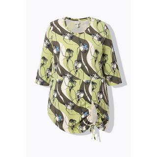 Ulla Popken  Longshirt, A-Linie, Rundhals, 3/4-Arm, Biobaumwolle 