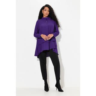 Ulla Popken Tunika Lagenoptik A-Linie Stehkragen Langarm  