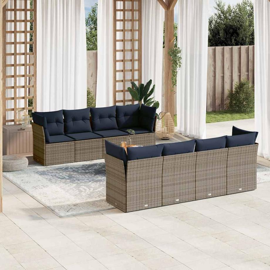 VidaXL set divano da giardino Polirattan  