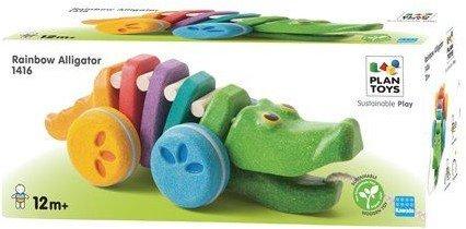 Plantoys  Plan Toys Houten Trekfiguur - Dansende Regenboog Krokodil 