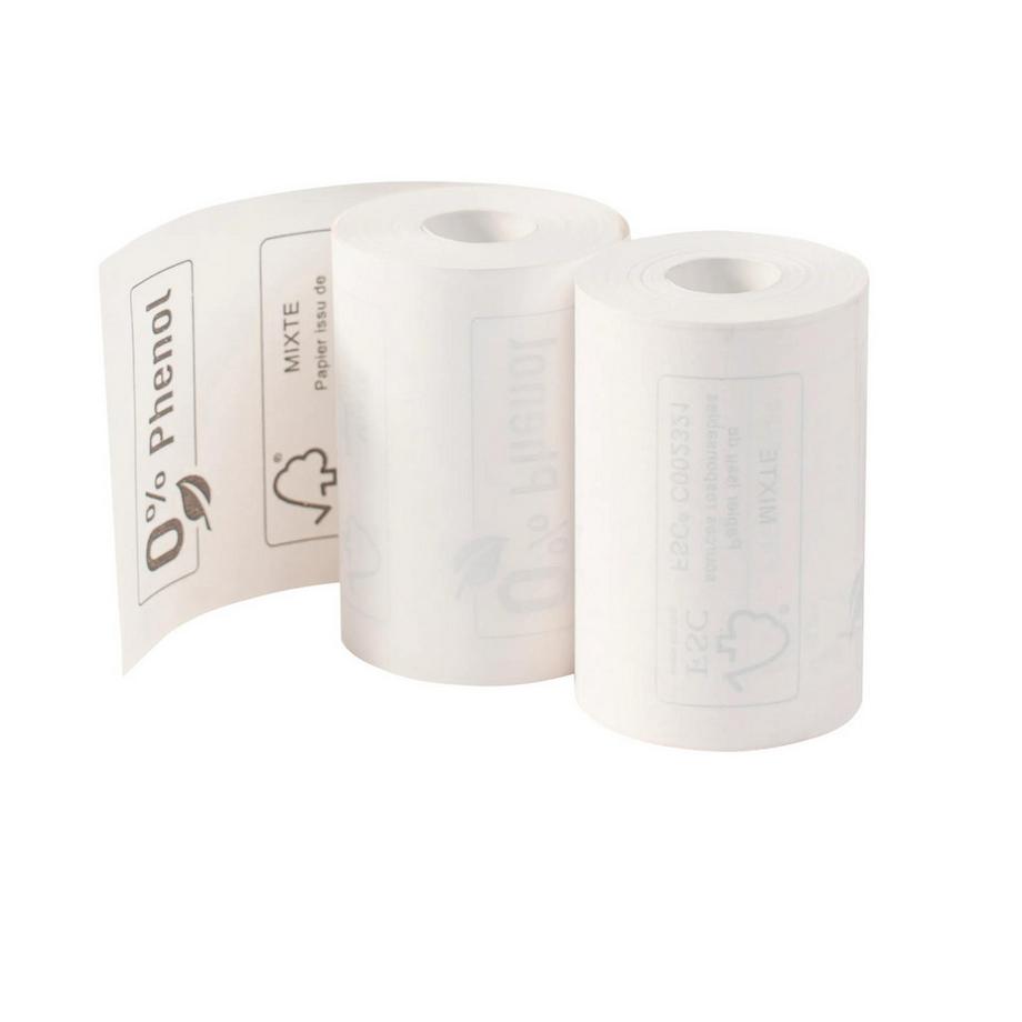 Rotoli carta per carta di credito 57x40mm - 18m - 1 copia carta termica 55 gr - Senza fenolo e senza anima - x 120
