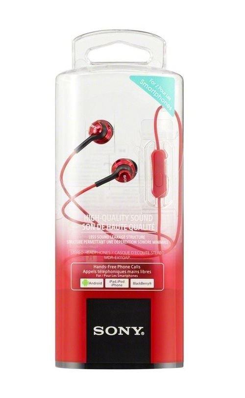 SONY  MDR-EX110AP roter In-Ear-Kopfhörer 