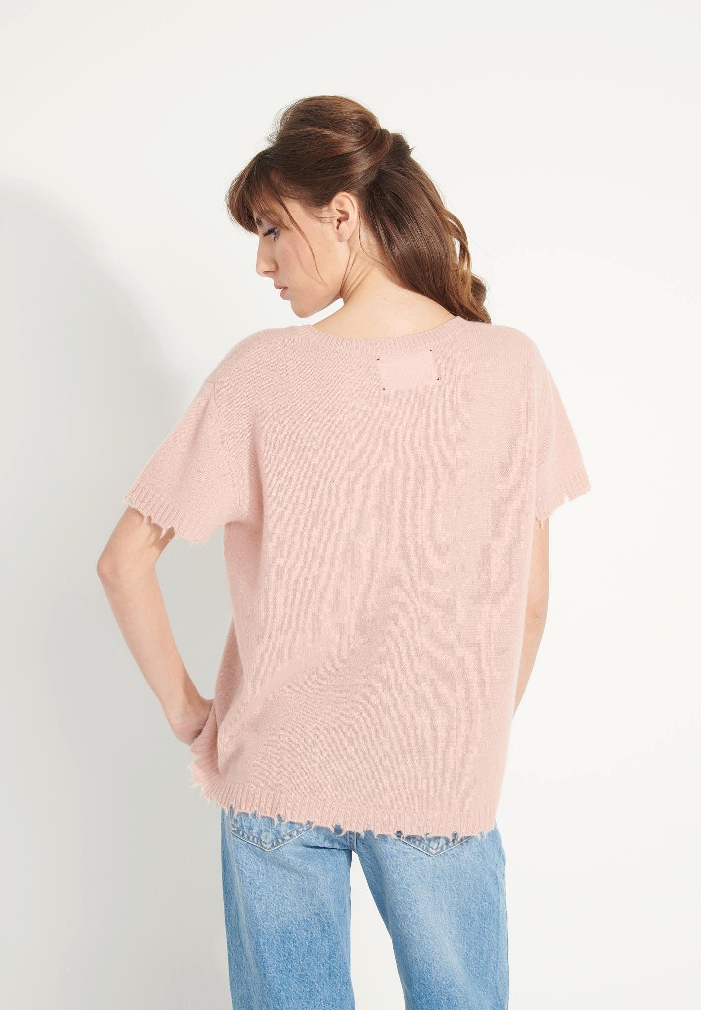 Studio Cashmere8  AVA 6 T-Shirt Rundhalsausschnitt -100% Kaschmir déjaugé 