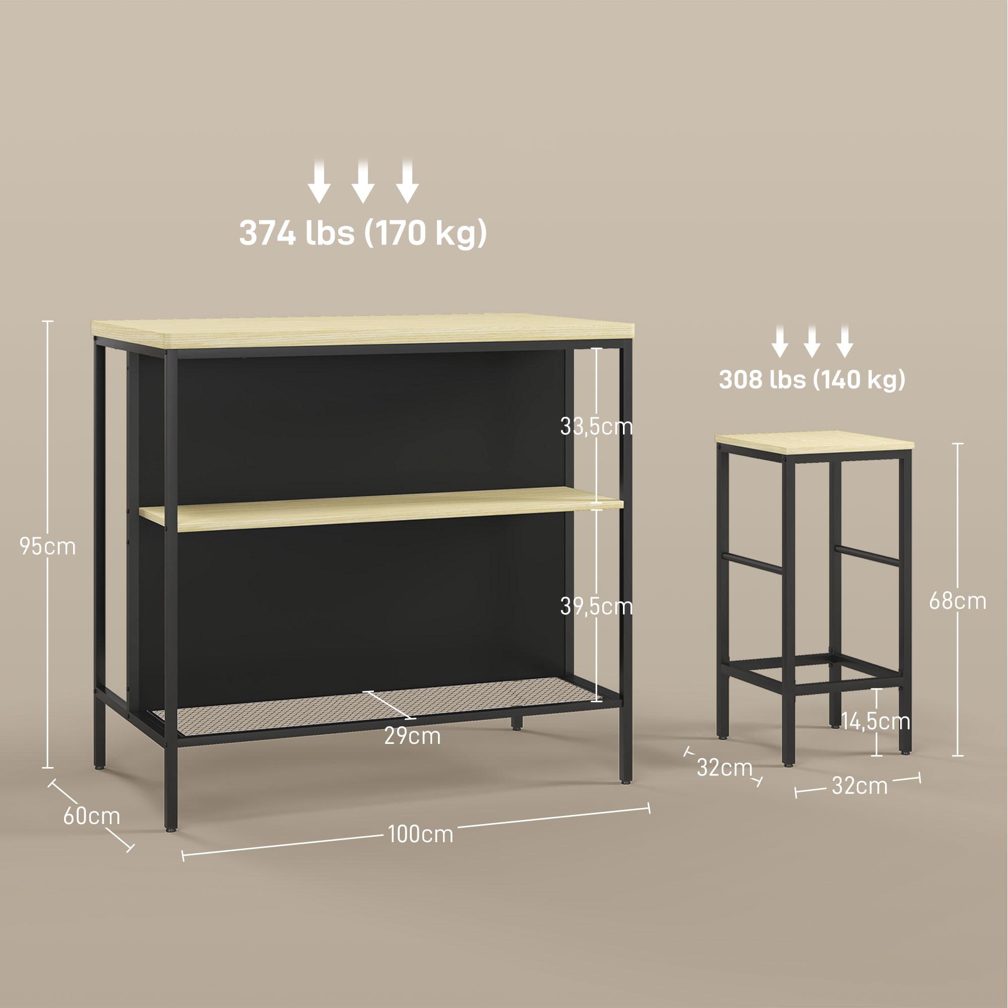 HOMCOM  Ensemble de table de bar 