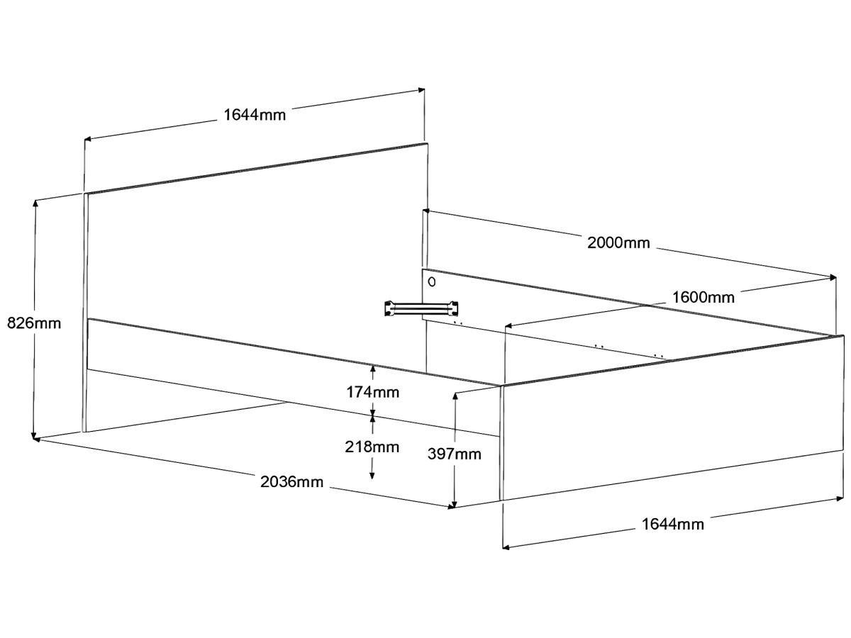 Vente-unique Bett mit 2 Schubladen 160 x 200 cm - Holzfarben & glänzend - VELONA  