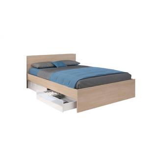 Vente-unique Bett mit 2 Schubladen 160 x 200 cm - Holzfarben & glänzend - VELONA  