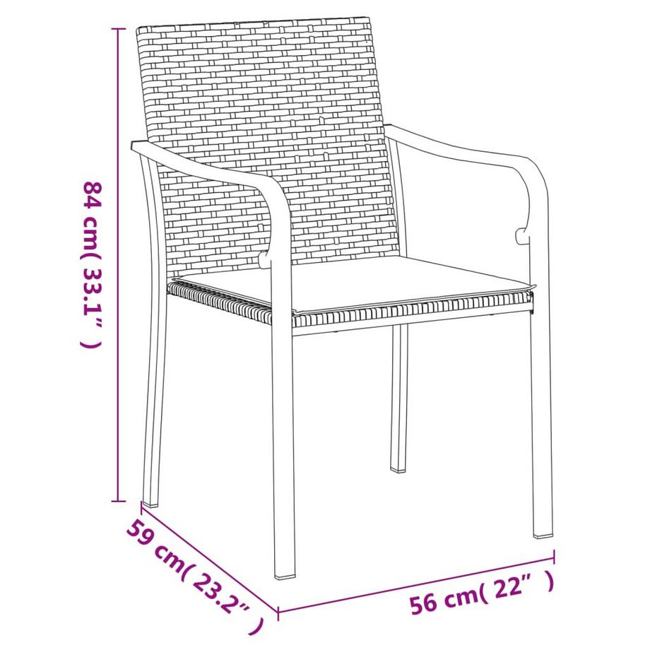 VidaXL set da pranzo da giardino Polirattan  