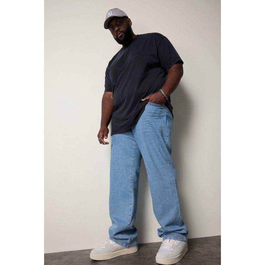 Sthuge Oversized Halbarm Vintage Look T-Shirt  