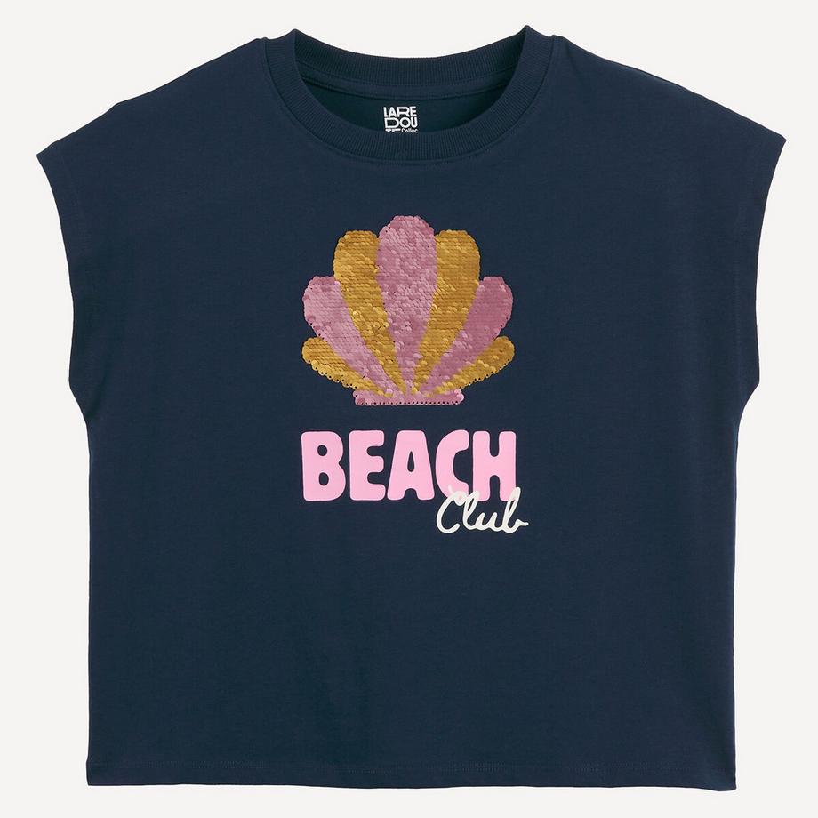 La Redoute Collections  Ärmelloses T-Shirt mit Pailletten 