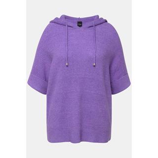 Ulla Popken  Pullover, Kapuze, Oversized, Halbarm, Fancystrick 