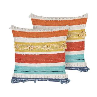 Beliani Set di 2 cuscini en Cotone Boho DICLIPTERA  