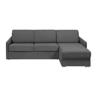 Vente-unique Canapé d'angle convertible express et réversible en tissu gris - Couchage 140 cm - Matelas 14 cm - CALIFE  