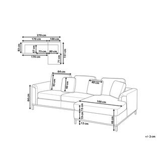 Beliani Linksseitiges Ecksofa aus Samtstoff Modern OSLO  