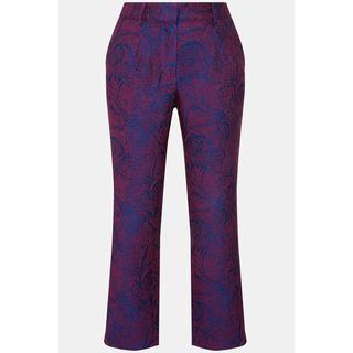 Ulla Popken  Pantalon Sophie, motif jacquard à fleurs. Jambe étroite et taille élastique. 