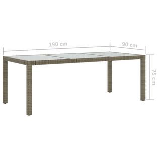 VidaXL Table de jardin rotin synthétique  