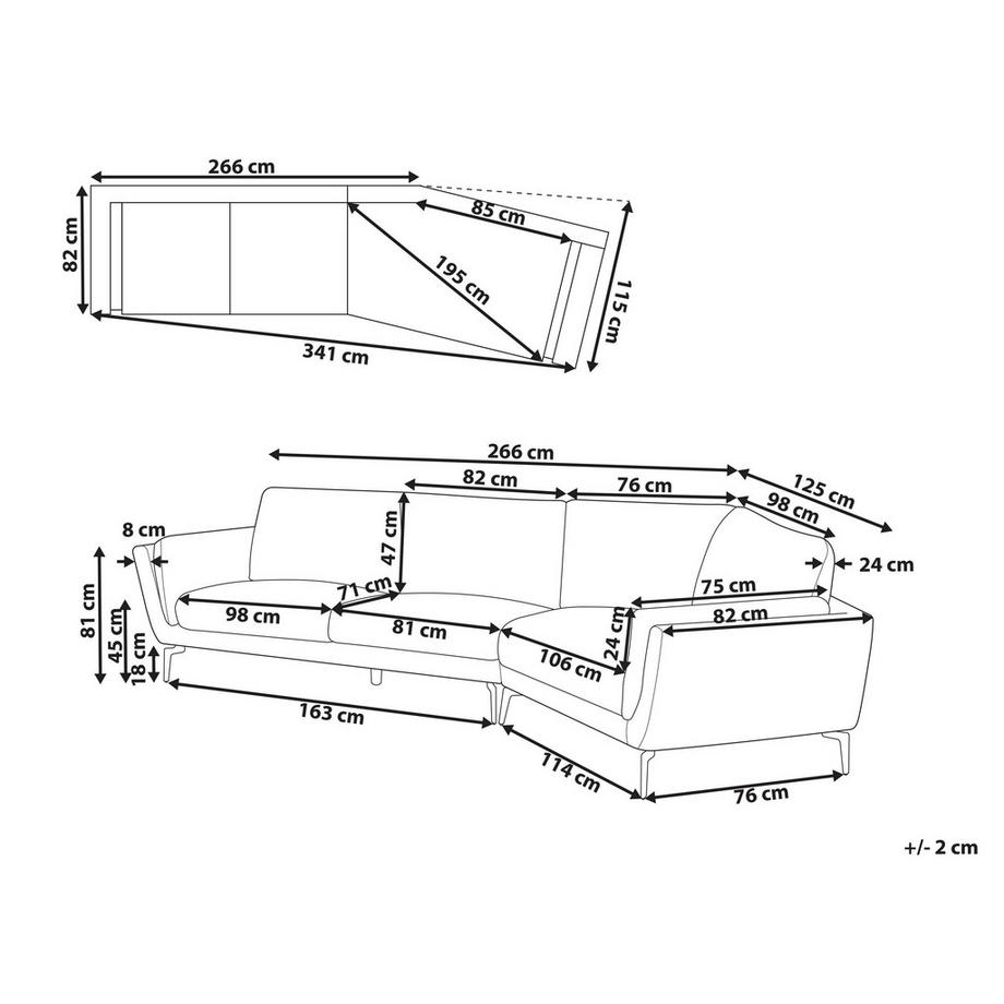 Beliani Canapé 3 places en Tissu Traditionnel KANSSELI  