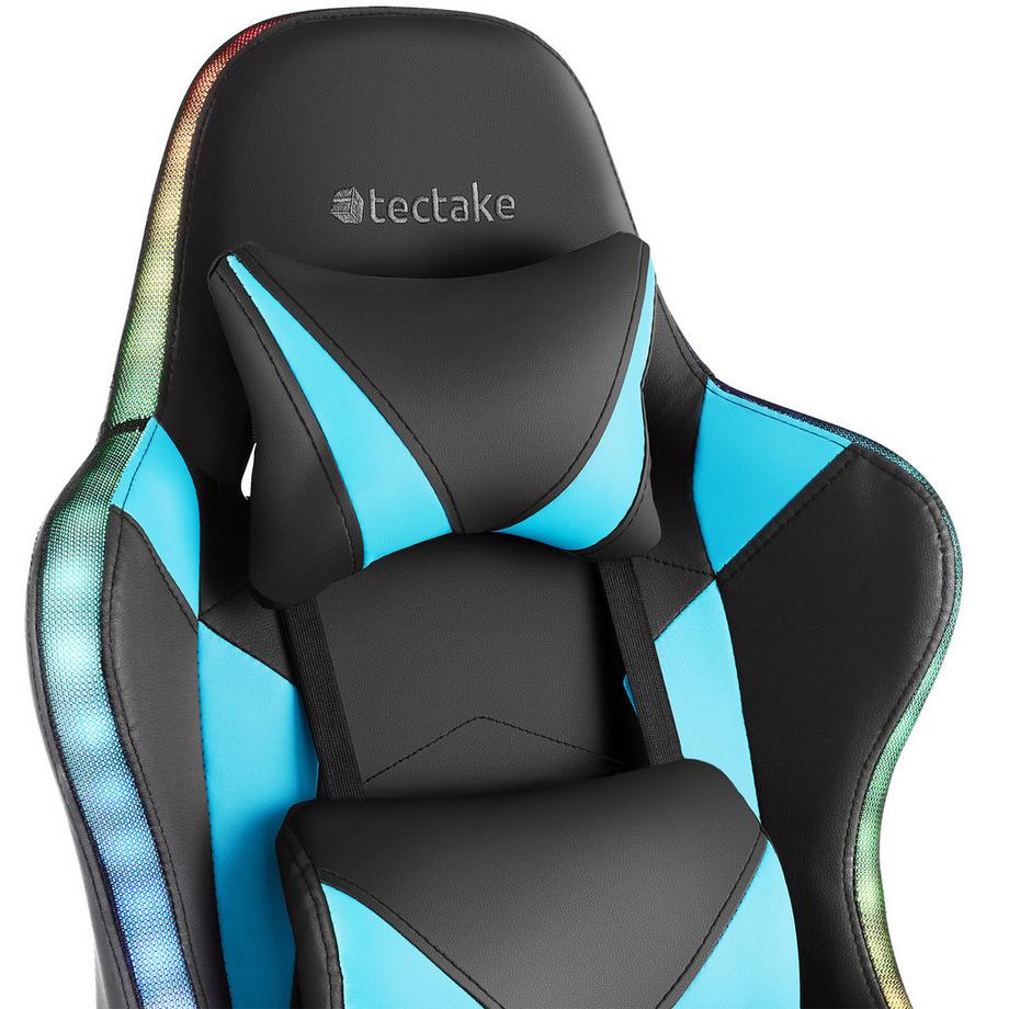 Tectake Chaise de gaming TARTAROS forme ergonomique avec dossier réglable  