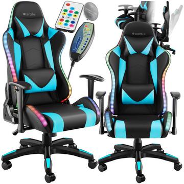 Chaise de gaming TARTAROS avec fonction massage et LED