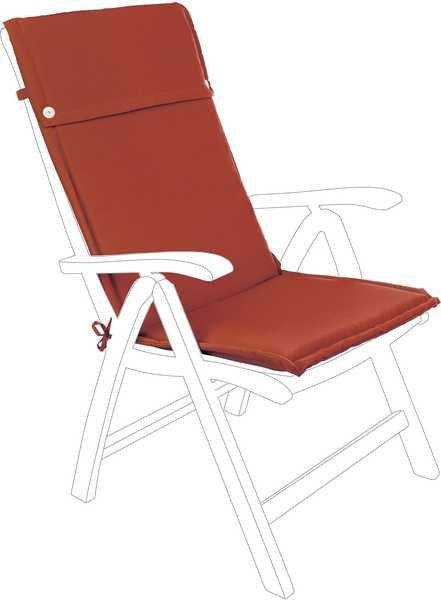 mutoni Coussin pour chaise de jardin à dossier haut orange-rouge  