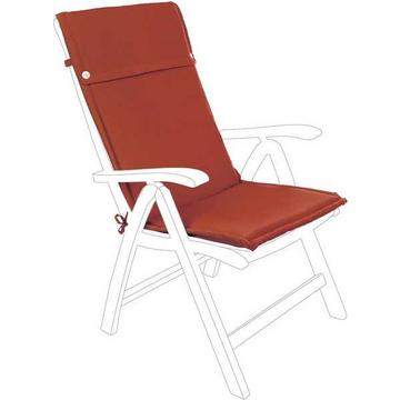 Cuscino per sedia da giardino con schienale alto rosso arancio