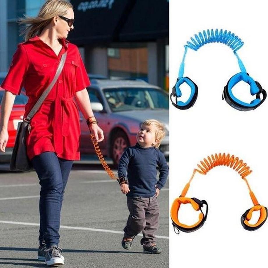 eStore  Laisse élastique de sécurité enfant (attachable au poignet) 2m - Bleu 