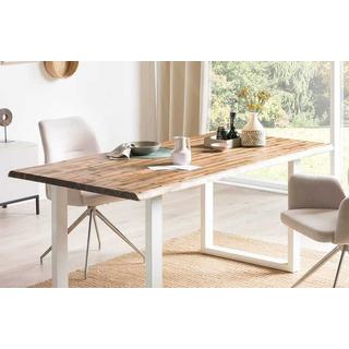 mutoni Tavolo da pranzo acacia bianco naturale 120x80  