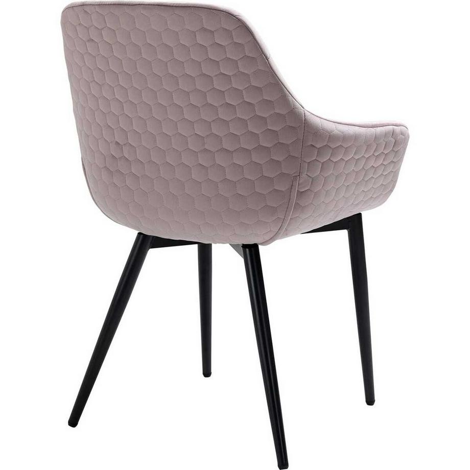 mutoni Chaise avec accoudoirs velours rose  