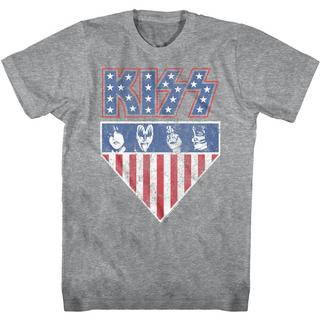KISS American Flag T-Shirt Stampa Grafica  