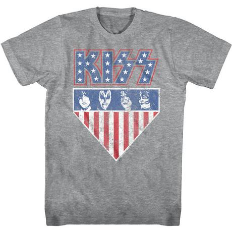 KISS American Flag T-Shirt Imprimé Graphique  