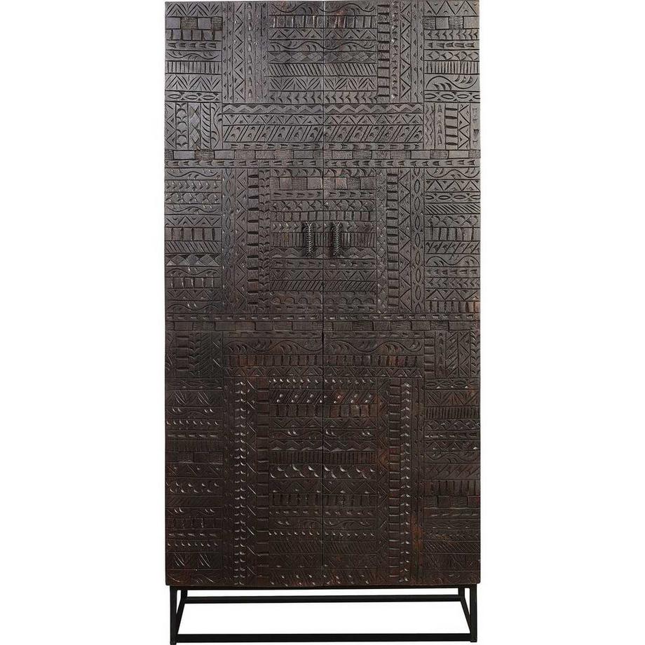 mutoni Schrank Hieroglyph Mango dunkelbraun 90x180  