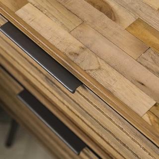 mutoni Comodino Teca Strip 2 cassetti in teak anticato  