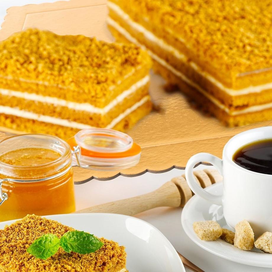 Orion  Rechteckige Kuchenplatte 40x30 cm aus glänzendem Goldkarton 