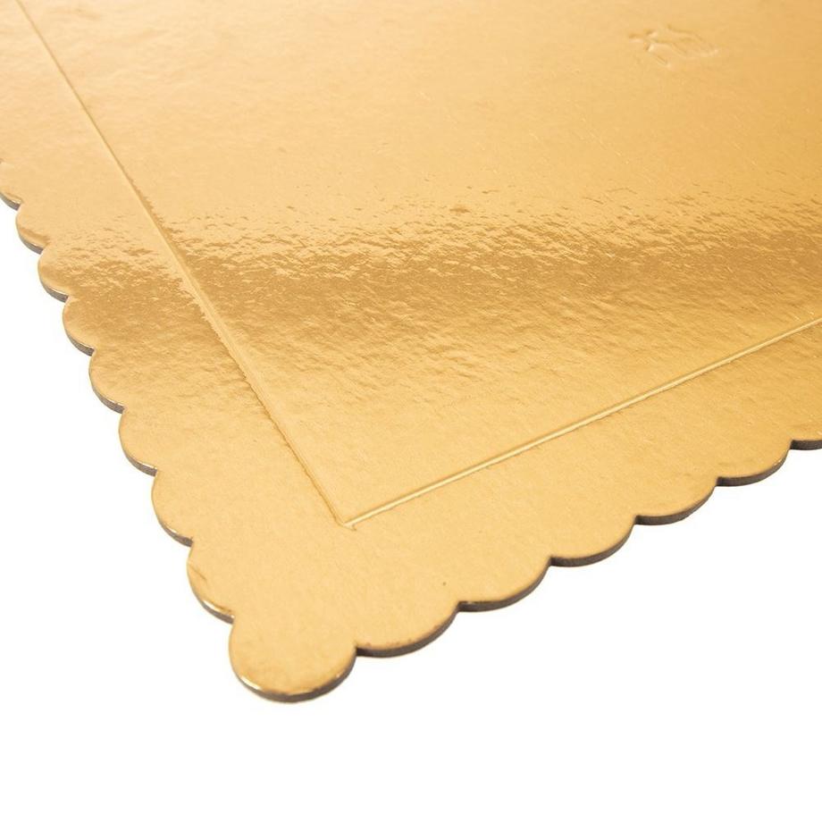 Orion  Rechteckige Kuchenplatte 40x30 cm aus glänzendem Goldkarton 